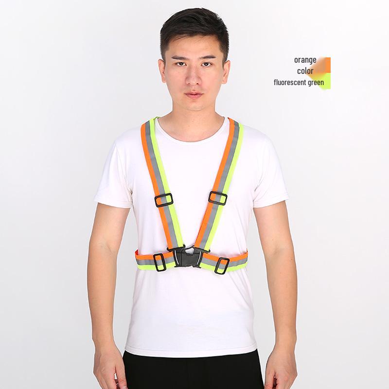 Reflective Vest for Cycling, Night Running, Sanitation, and Construction with Elastic Suspenders for Visibility and Safety