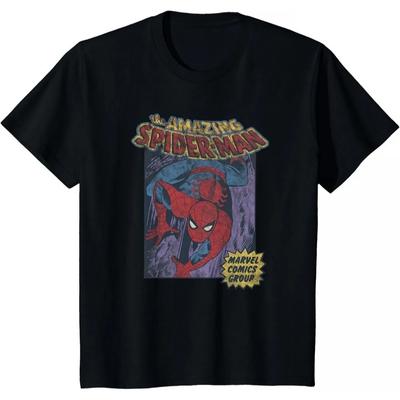 Marvel The Amazing Spider-Man Vintage Comic Cover Graphic T-Shirt, Retro Marvel Comics Group Style Tee, Unisex Superhero Casual Top