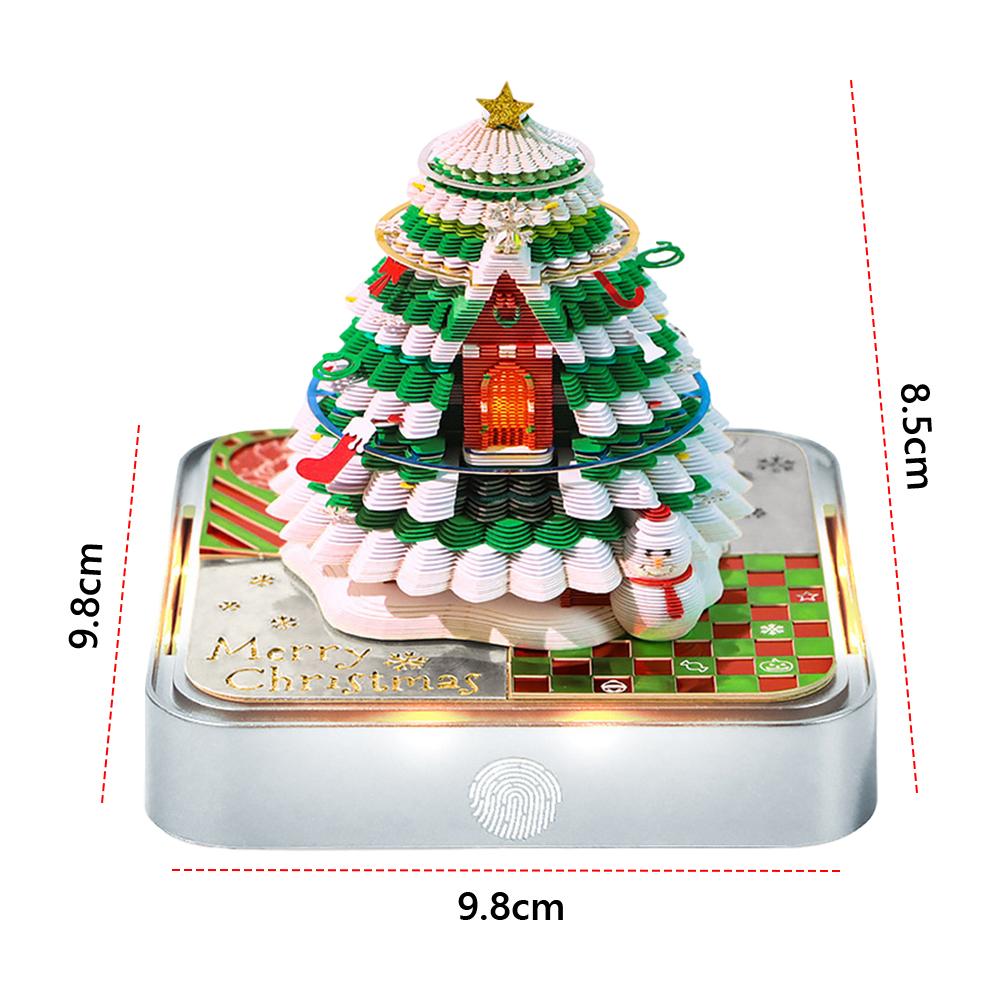Time Piece Kalender 2026 Tischkalender mit Licht 3D Weihnachtsbaum/Baumhaus Kalender Papierschnitzkunst Notizblock Geschenke