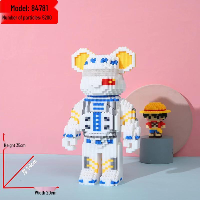Girls' Compatible Lego: Violent Bear Building Block Series - Educational Micro-Block Interlocking Toys & Gifts