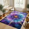 Floral Garden Theme Crystal Velvet Rug Personalized Custom Name Text Soft Floor Mat Home Decor