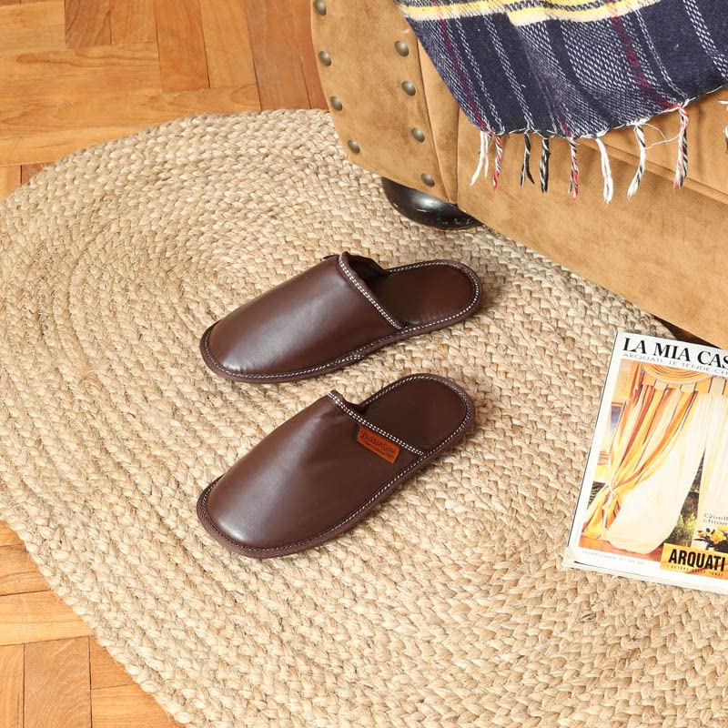 Dulton Room Shoes PU Slippers EV Brown Comfortable to wear Storage bag included Indoor slippers Height 100 x Width 130 x Depth 300 mm Men's