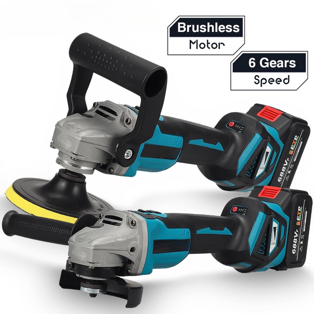 2000W Speed Brushless Car Polisher Angle Grinder Variable 688VF Car Waxing Polishing Machine For 18V Battery 2 IN 1