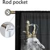 2Pcs Royal Lion Curtains Black White Gold Crown Animal Pattern Living Room Bedroom Study Sunshade Modern Art Decor Curtains