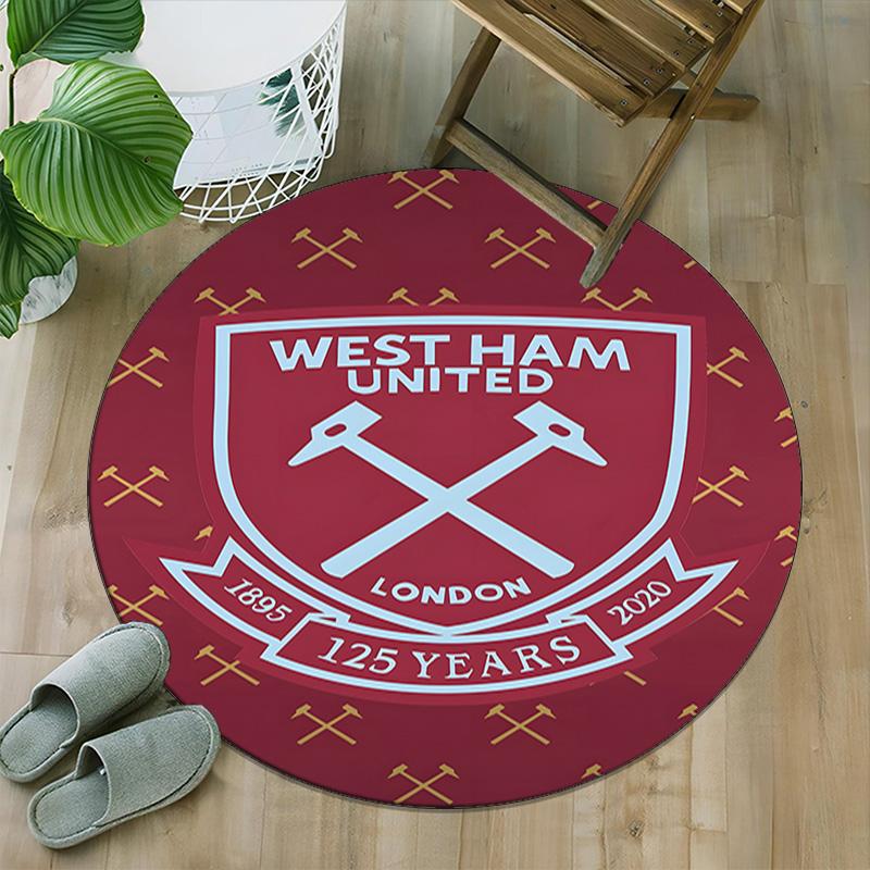1pc Football Team (61) Print Round Carpet Chair Round Carpet Suitable for Bedroom Living Room Home Decorative Carpet