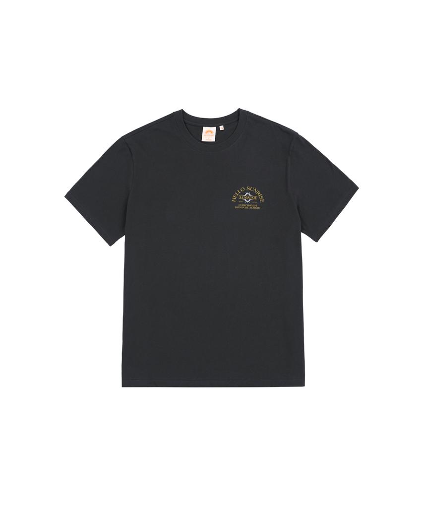 HELLO SUNRISE Hawaii Arch Logo Tee_Charcoal