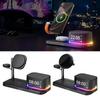 Qi2 25W 5 In 1 Magnetic Wireless Charger Stand with Speaker 25W Fast Charging for Iphone 17 16 15 Pro Max, Airpods,iwatch