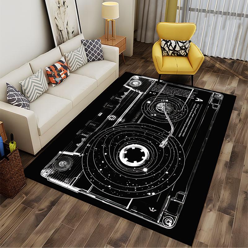 Cassette Tape and Turntable Design suitable as a non-slip mat for the living room or bedroom sofa