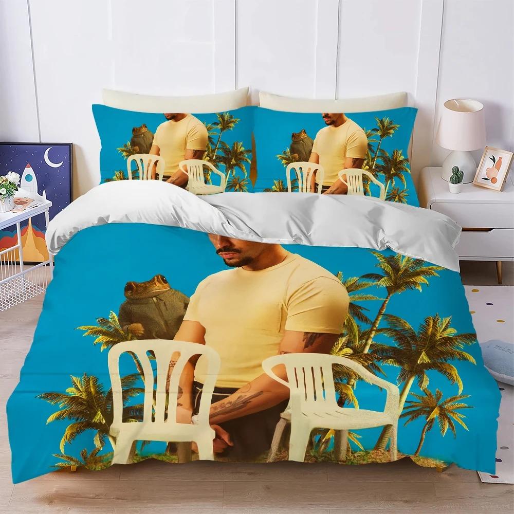 3D Print Bad b-Bunny DTMF Bedding Set Soft Comforter Cover With 1/2pcs Pillow Shams For Kids Adults Duvet Cover Microfiber