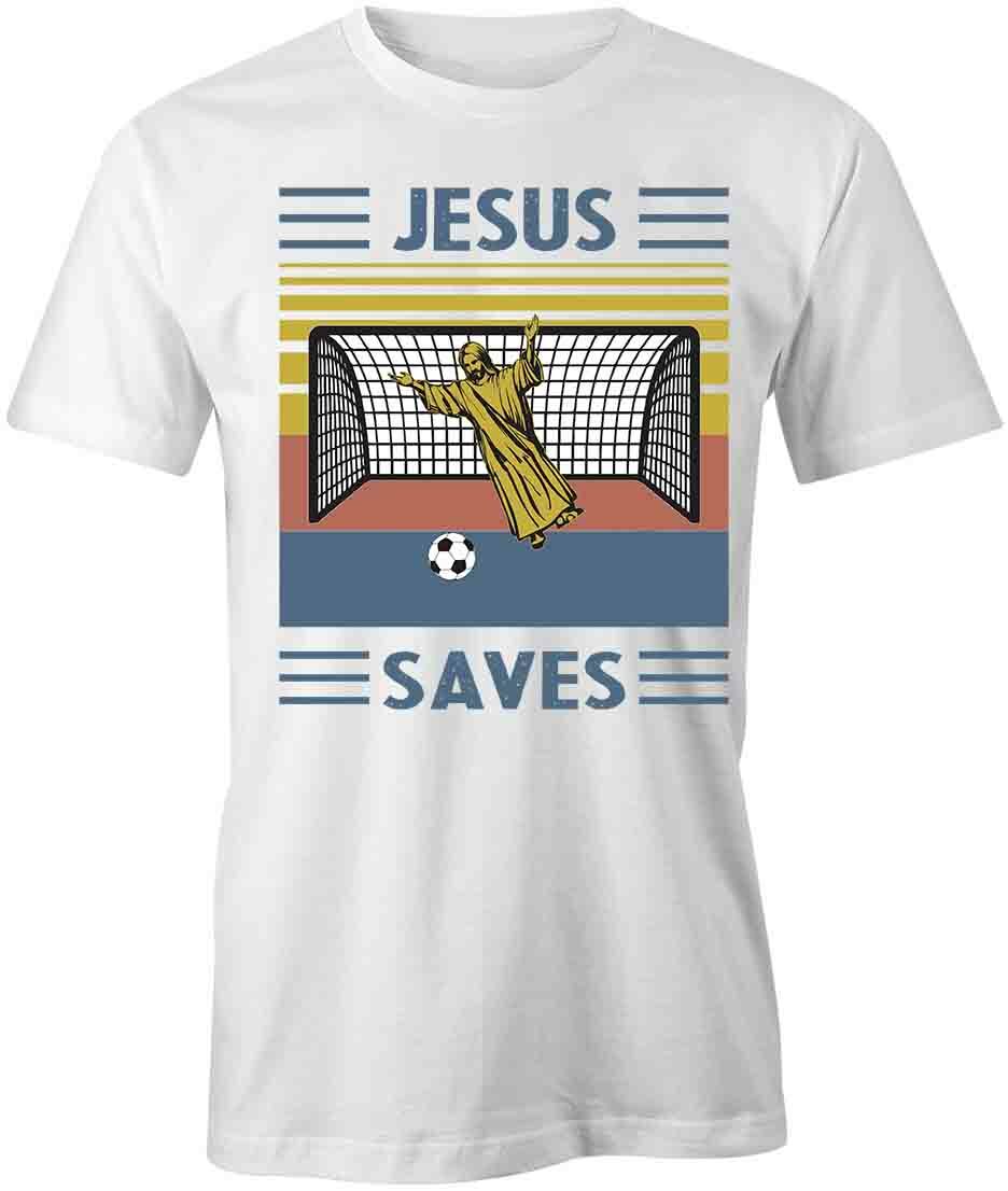 JESUS SAVES SOCCER TShirt Tee Short-Sleeved Cotton CLOTHING RELIGION S1WCA67 XXXXL