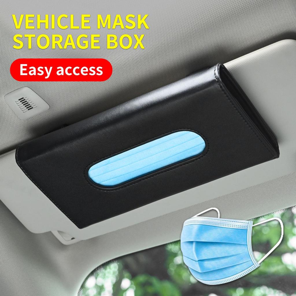 Diamond-Inlaid Leather Car Tissue Box Visor & Seat Back Holder