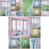 Country Style Floral Print Curtains Decorative Sheer Tulle Multiple Colors 106/79in