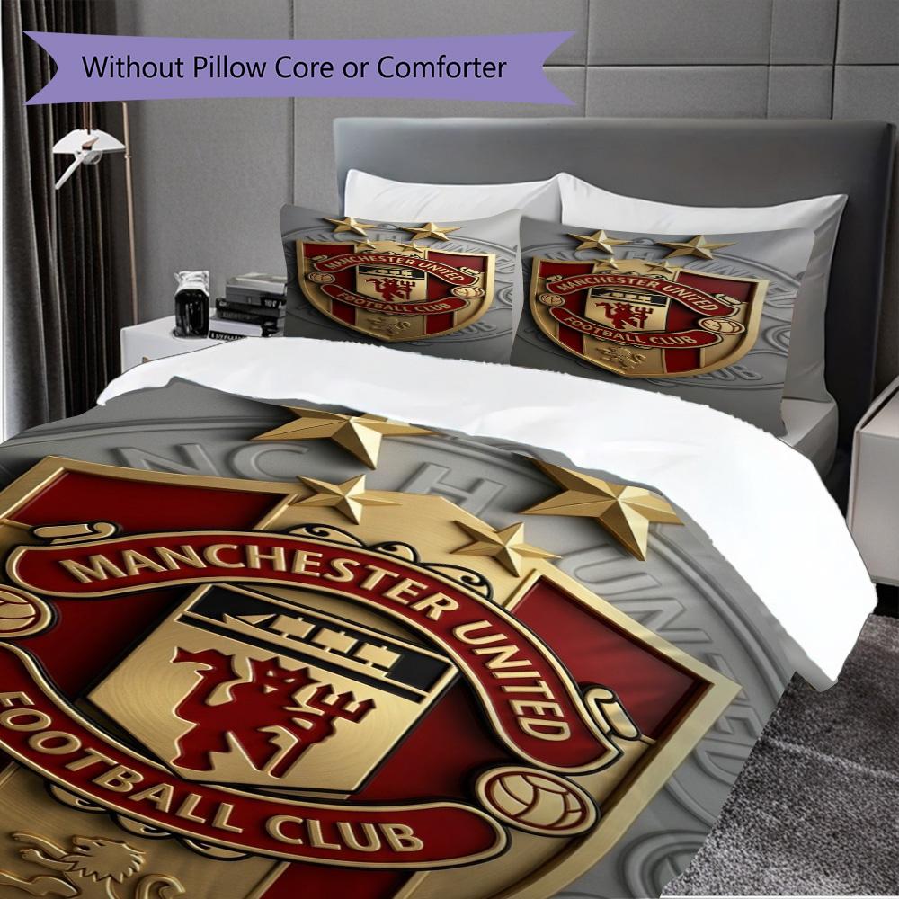 Manchester Legacy Bedding (1 * duvet cover + 2 * pillowcase, without core) 2D Flat Soft and comfortable Duvet cover and pillowcase Bedding set