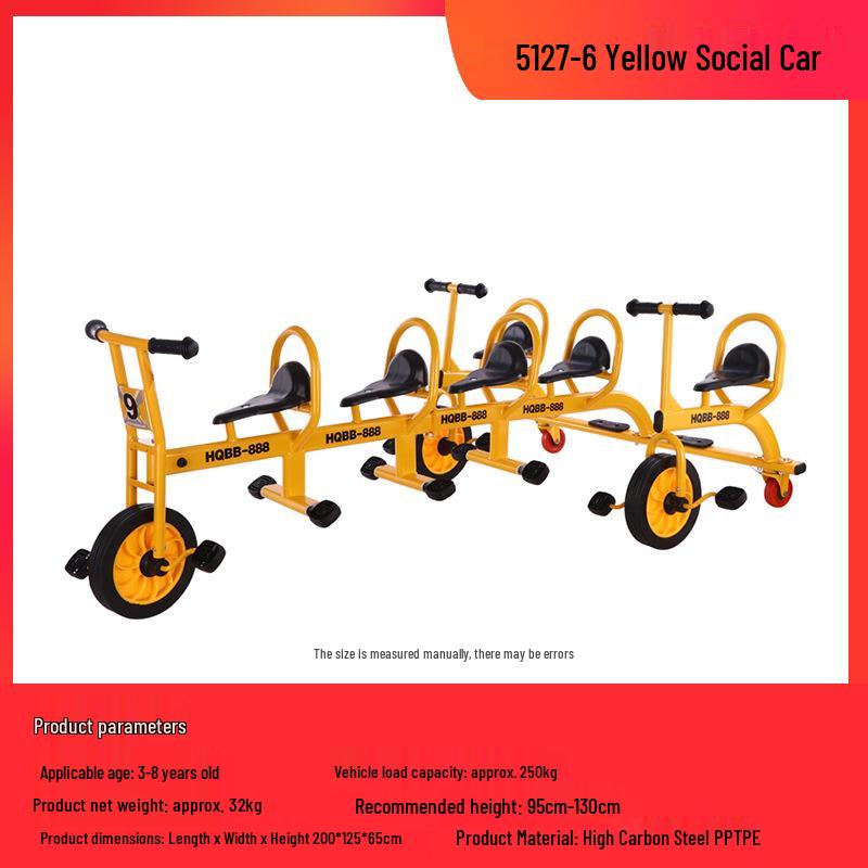 Children's Double Pedal Tricycle with Basket for Outdoor Play