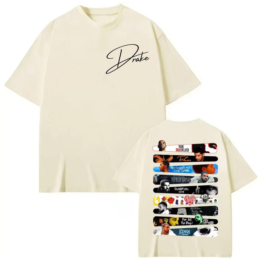 Rapper Drake Springsummer Print T Shirt Mens Womens Fashion Hip Hop Short Sleeve Tshirts Summer Casual pure Cotton Tshirt