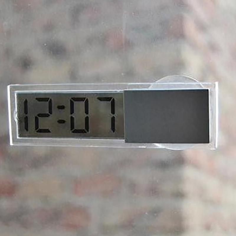 Mini Digital Car Electronic Clock Universal High Quality Transparent Lcd Display Clock With Sucker Car Interior Accessories A2