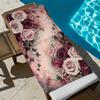 Elegant Rose Style Floral Pattern Polyester Microfiber Beach Towel Is Highly Absorbent, Suitable for Swimming and Beach Outings