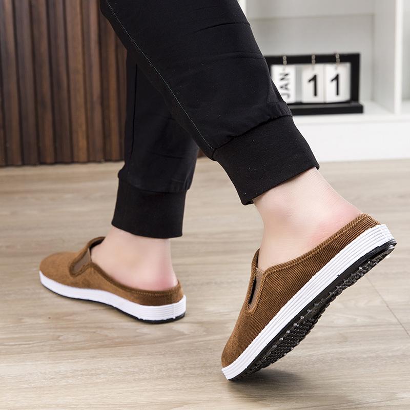 New cloth shoes breathable non-slip driving shoes rubber youth half-tray cloth shoes