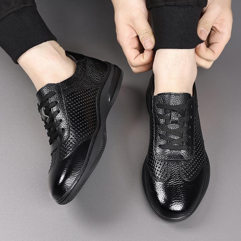 Fashion Men's High-quality New Leather Comfortable Casual Shoe Fashion Brand Spring Men's Outdoor Lace Up Breathable Casual Sports Shoes