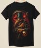 Horror Gruselige Krähe Charakter Unisex Bedrucktes Schwarzes T-Shirt (H0-008)