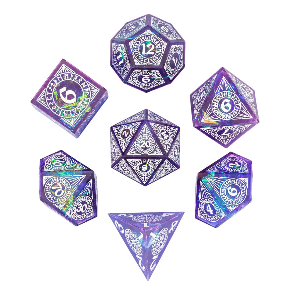 Cusdie Unique DND Dice Sharp Edges D4 D6 D8 D10 D% D12 D20 Polyhedral Dice Set for Dungeons&Dragons Tabletop Role Playing Games
