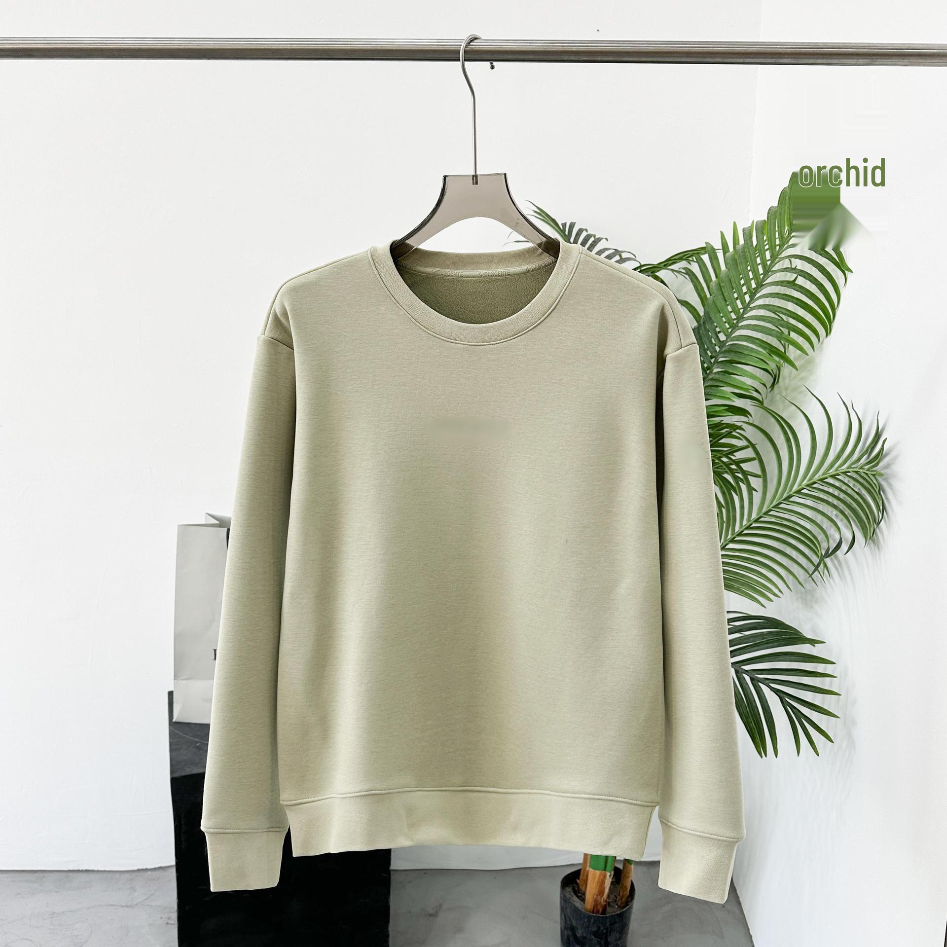 

25Di Unisex Plus Velvet Round Neck Sweatshirt - Autumn/Winter Casual Hoodie L світло-зелений колір