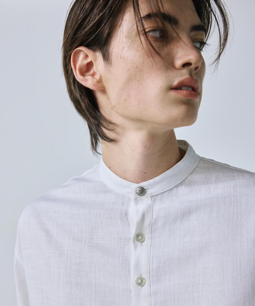 SSY Linen Concho Roll-Up Shirt White