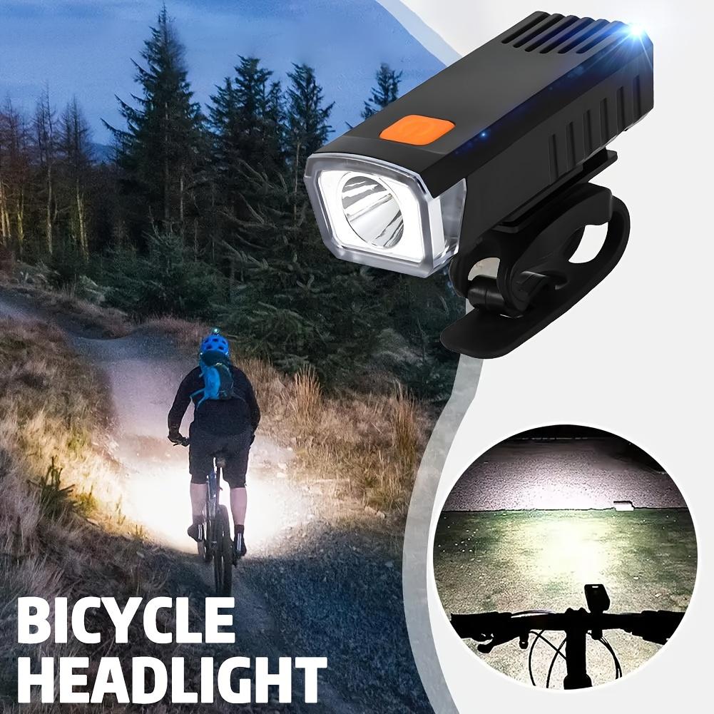 USB-Powered Bike Headlight with USB Rechargeable Lithium Battery 3-Mode (Bright/Dim/Strobe) Front Bike Light Quick-Attach Handlebar Mount