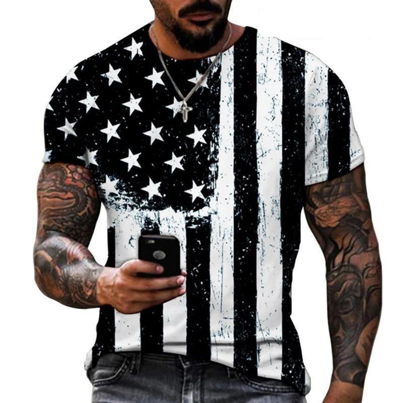Men Women T-Shirts Star and Stripes Flag Digital Printing Graphic Tees
