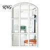 Boho Style Wall Mirror Stickers Arched Window Decor, Wooden Frame Acrylic Fake Mirror, Modern Art Self-Adhesive Windowpane Sticker for Living