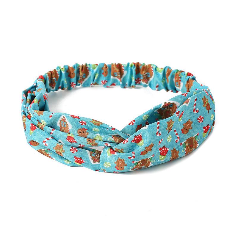 Elastic European & American Christmas Cross Headband for Yoga, Sports, and Face Washing