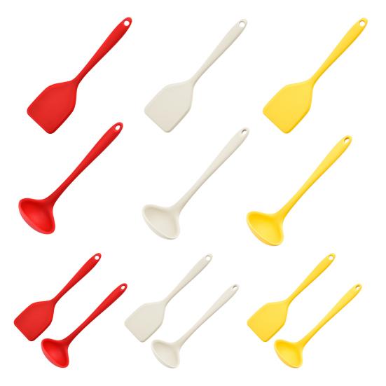 Yousheng Mini Silicone Spatula Soup Spoon Set for Non-Stick Cookware Heat-Resistant Kitchen Utensils with Hanging Loop Small Flexible Scraper for