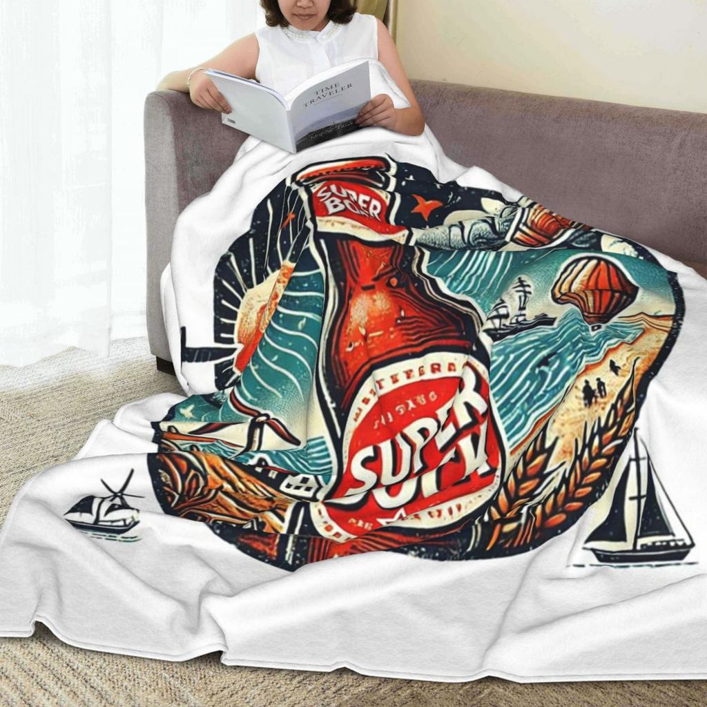 Super Bock Since Logo Anime Blanket Fleece Sofa Throw Blanket Lightweight for Couch Bedding Office Throws Bedspread Quilt