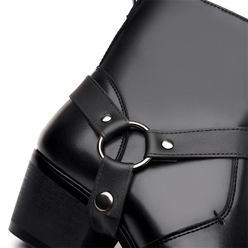 Herren Chelsea Stiefeletten Casual Lederschuhe Western Cowboystiefel Schwarz Braun Reißverschluss Hochzeit Büro Abendschuhe Herren Motorradstiefel