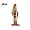 Solid Wood Holiday Gift Wooden Nutcracker Soldier Figurine, Handcrafted Christmas Tabletop Ornament Handmade Festive for Desk And Bookshelf