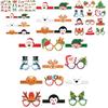 Christmas Party Paper Glasses And Hat Set For Holiday Photo Booth Decor