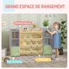 Children's Storage Unit, Toy Storage Shelf, 8 Removable Bins, 140 x 30 x 90 cm, Pink