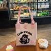 Large Capacity Knitted Bucket Handbag Lightweight Handheld Bag Cartoon Tote Bag  Casual Use