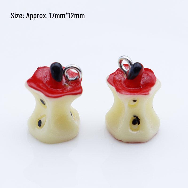 Colorful 3D Apple Core Keychain: Heart-Shaped Fruit Toy Pendant, DIY Handmade Jewelry Accessory