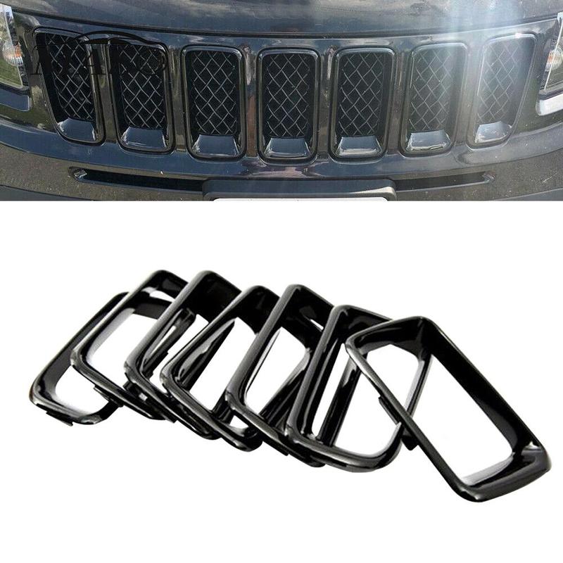 7PCS Front Grille Cover Grill Ring Erts Frame Trims Kit 68109865AA for Jeep Compass 2011 2012 2013 2014 2015 2016