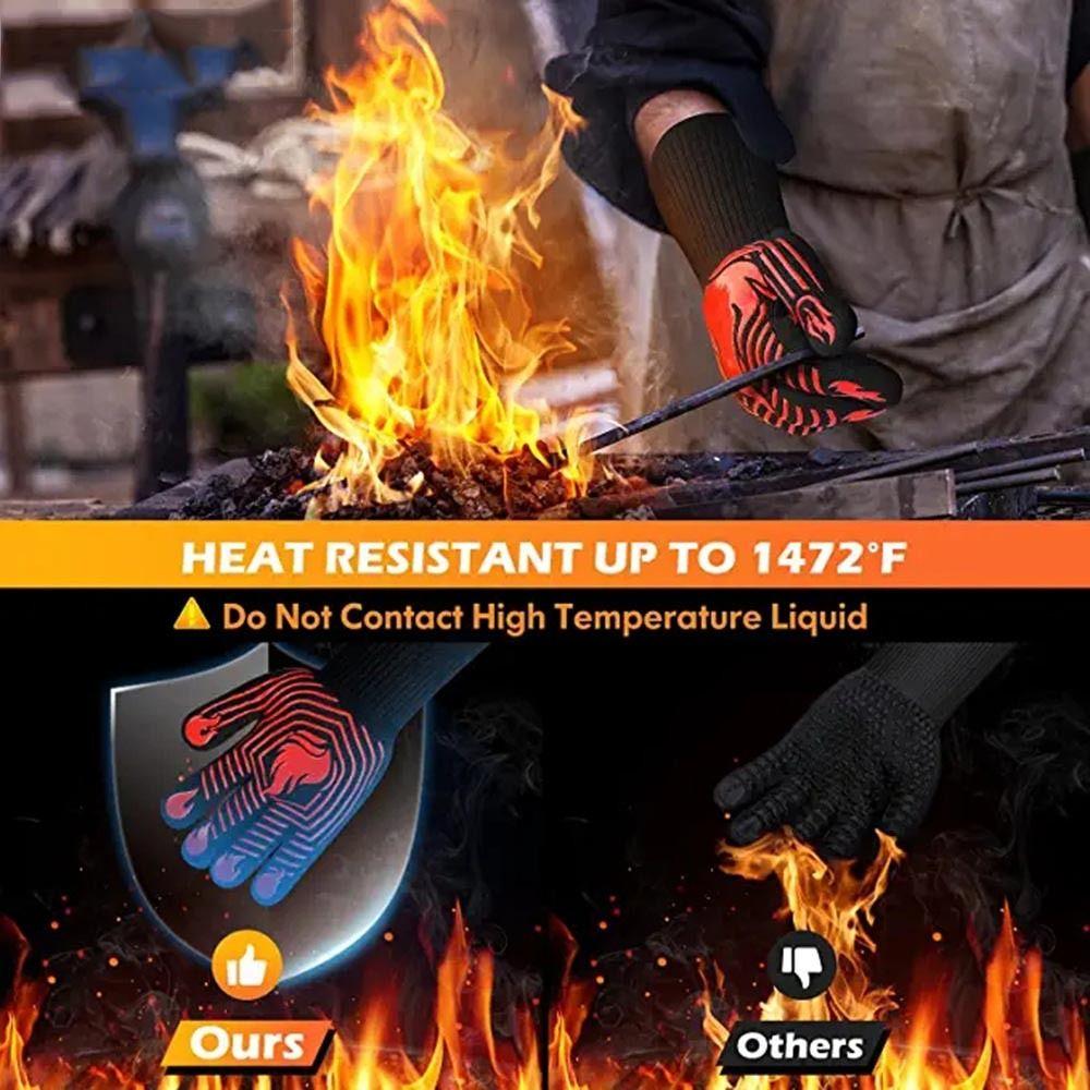 Oven Baking Cooking BBQ Gloves Fireproof Heat Insulation Glove High Temperature Resistance