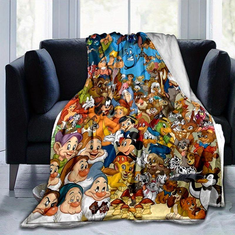 1pc, Disney Characters (4) Cozy Flannel Throw Blanket Perfect Gift for Bedroom, Living Room, Travel, Camping, Car