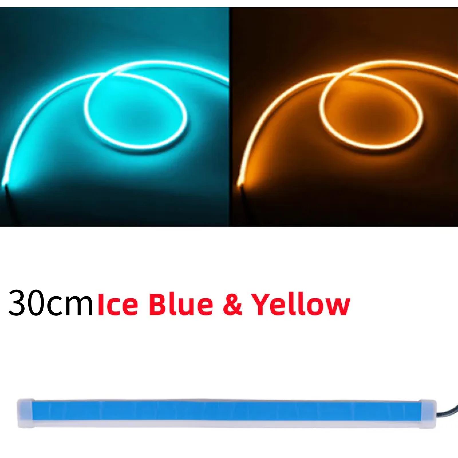 

2pcs Motorcycle Turn Signal Lights LED Daytime Running Lights Tail Light DRL Decoration Strip Brake Flowing Light Car Headlights