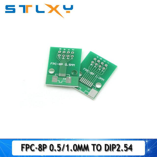 2Pcs SMT Adapter Socket Board Double-Sided 0.5mm 1mm 6 8 10 12 20 40 50 60 Pin DIP 2.54mm FPC/FFC PCB Board Connector DIY Kit