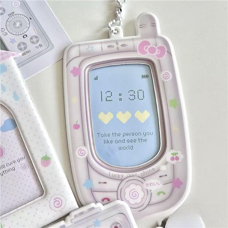 Telefon Askılı PVC Kartlık - Sevimli Fotoğraf, Okul ve Kimlik Kartı Saklama Cüzdanı