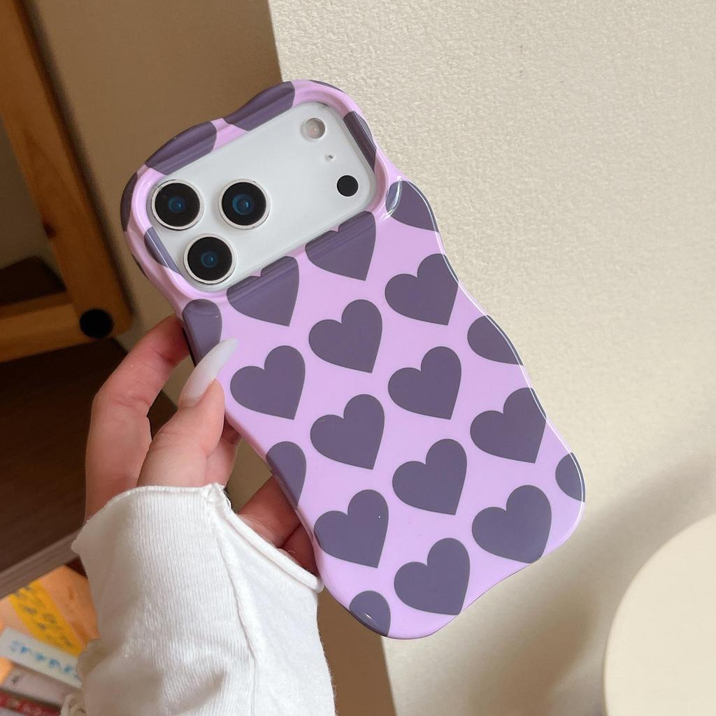 Niche Heart Color Block Case & Film for iPhone 17/16/15/14 Pro Max