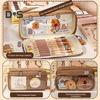 Capybara Pencil Case Large Capacity Multi-Layer Canvas Pen Bag with Compartments Waterproof Material DIY Pencil Case Kit