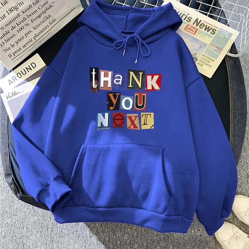 Ariana Grande Thank You Next Kpop Style Hoodies Women Men Aesthetic Sweatshirts Hooded Pullovers Oversized Winter Fleece Coat