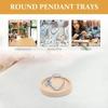 100pcs/lot 25-40mm Round Wood Pendant Trays Circle Wood Panels for Painting Round Canvas Boards, Unfinished Wooden Trays