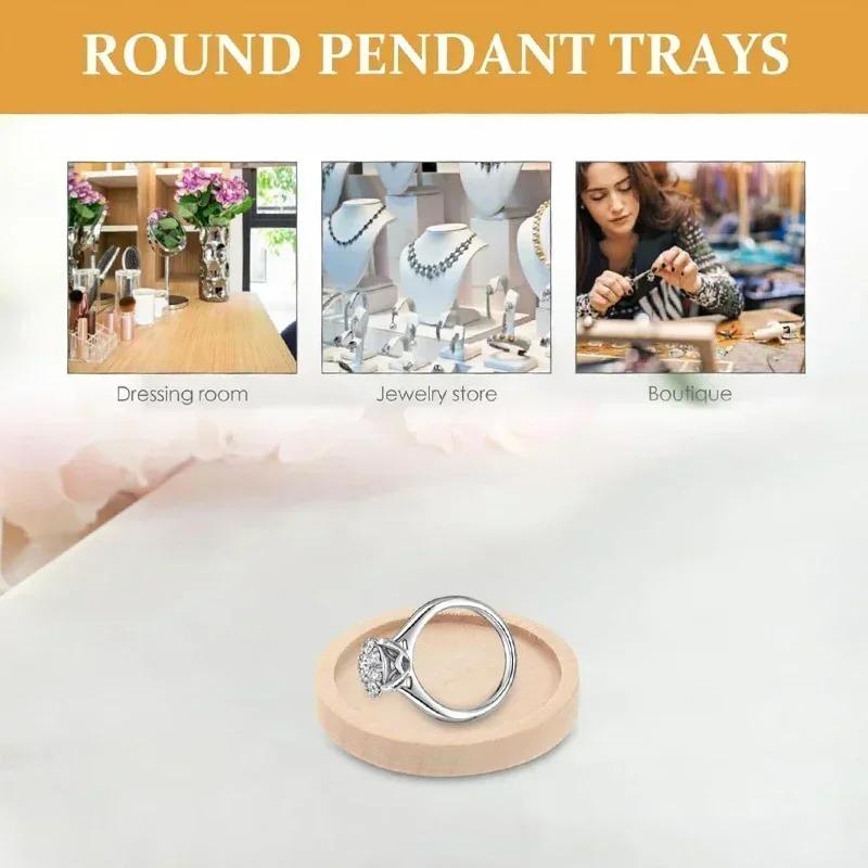 100pcs/lot 25-40mm Round Wood Pendant Trays Circle Wood Panels for Painting Round Canvas Boards, Unfinished Wooden Trays